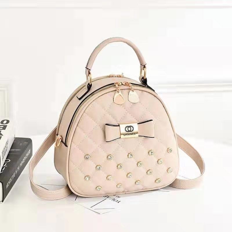 Jual B0219khaki Tas Mini Ransel Cantik Bisa Selempang Terbaru