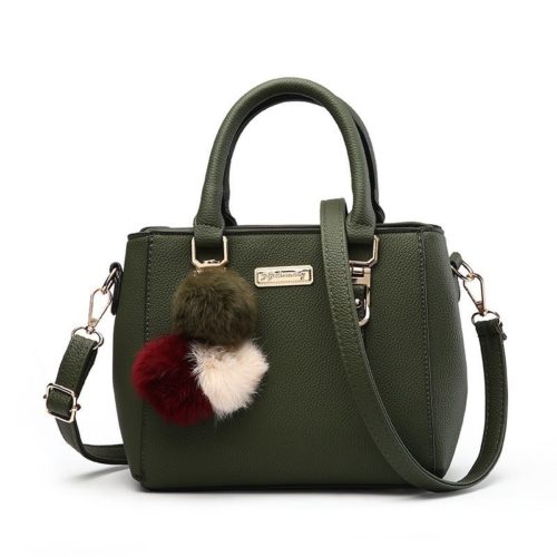 B1205-green Tas Selempang Pom Pom Cantik Handbag Modis Kekinian Pom Pom