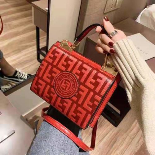 B25493-red Tas Handbag Wanita Elegan Tali Selempang