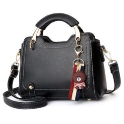 B629-black Tas Handbag Elegan Gantungan Bear Import Terbaru
