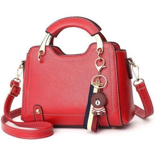 B629-red Tas Handbag Elegan Gantungan Bear Import Terbaru