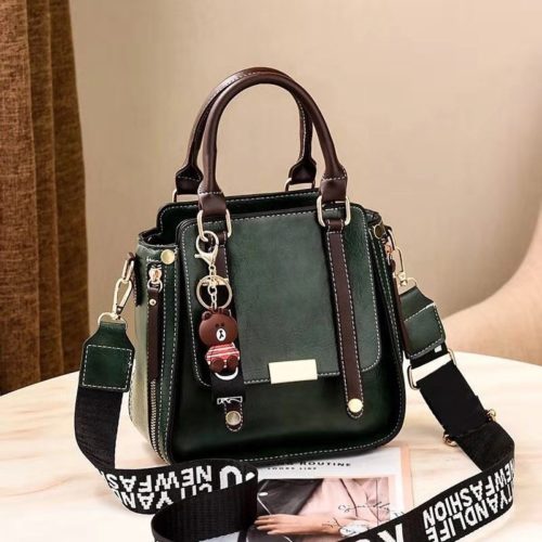 B8491-green Tas Handbag Selempang Gantungan Mini Brown