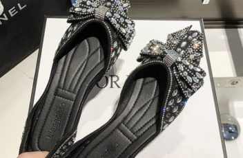 JSFG1-black Flat Shoes Pesta Import Wanita Elegan