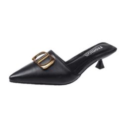 JSH0488-black Sepatu Heels Wanita Elegan Import 5CM
