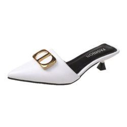 JSH0488-white Sepatu Heels Wanita Elegan Import 5CM