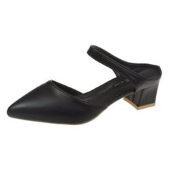 JSH1088-black Sepatu Heels Block Import Wanita Cantik 4.5CM