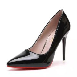 JSH166-black Sepatu High Heels Pesta Wanita Elegan Import 10CM