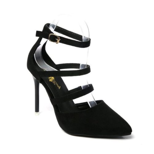 JSH1860-black Sepatu High Heels Fashion Wanita Elegan 10CM