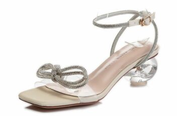 JSH1882-white Sepatu Heels Pesta Import Wanita Elegan 3CM