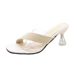 JSH411A-beige Sepatu Heels Casual Wanita Cantik Import 6CM