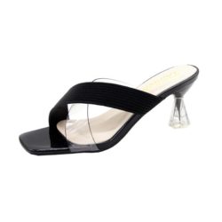 JSH411A-black Sepatu Heels Casual Wanita Cantik Import 6CM