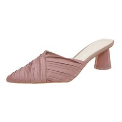 JSH5025-pink Sepatu Heels Block Import Wanita Elegan 5CM