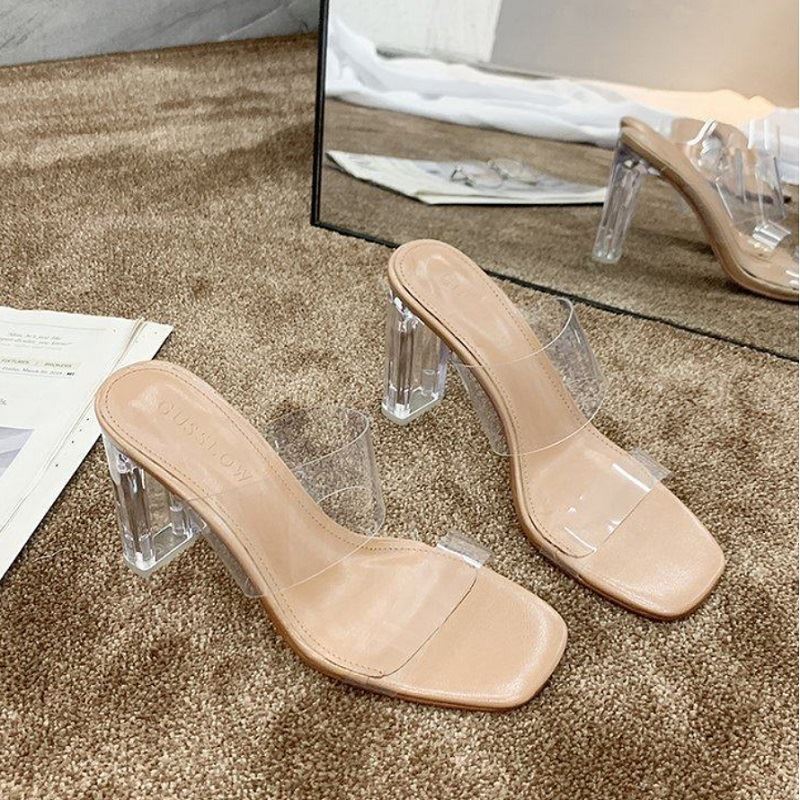 JSH600 IDR.150.000 MATERIAL PU HEEL 7 CM COLOR APRICOT SIZE 36,37,38,39,40