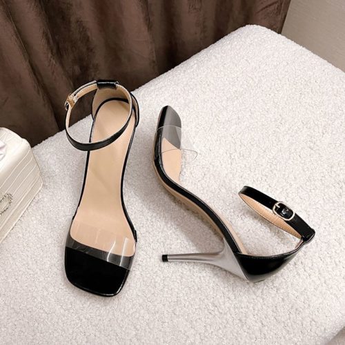 JSH7200-black Sepatu Heels Pesta Wanita Elegan Import 9CM