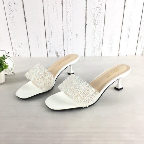 JSH851-white Sepatu Heels Pesta Fashion Wanita Cantik 5.5CM