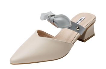 JSHA05-gray Sepatu Heels Casual Wanita Cantik Import 4CM