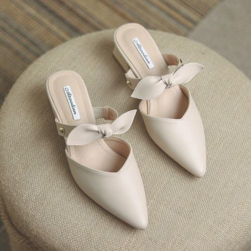 JSHA05-white Sepatu Heels Casual Wanita Cantik Import 4CM