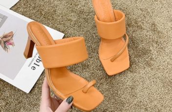 JSHD60-orange Sepatu Heels Wanita Cantik Import Terbaru 8CM