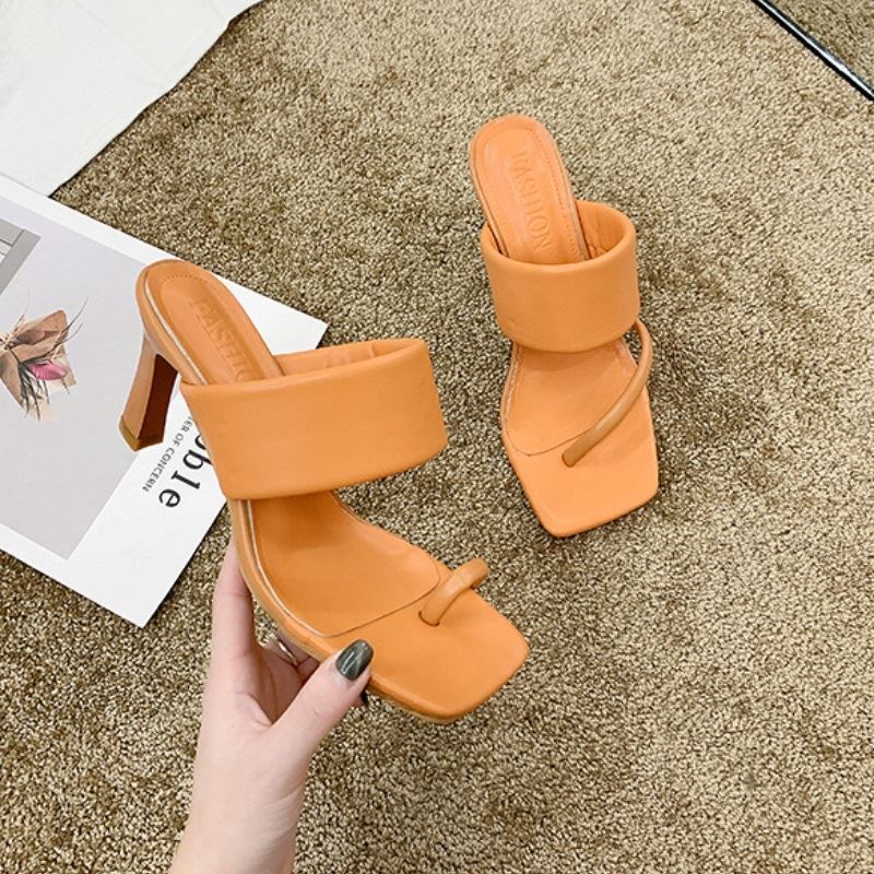 JSHD60-orange Sepatu Heels Wanita Cantik Import Terbaru 8CM