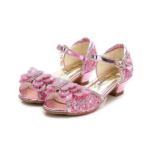 JSK178817-pink Sandal Sequin Pesta Anak Imut Cantik Terbaru