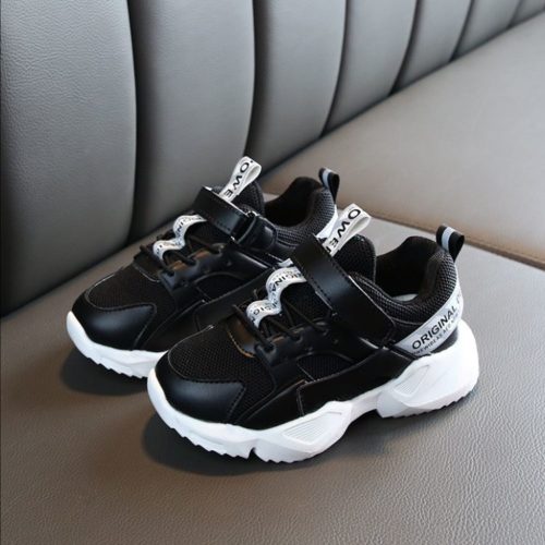 JSK2029-black Sepatu Anak Sport Imut Import Terbaru