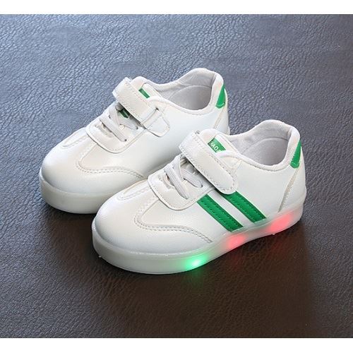 JSK527-green Sepatu Sneaker Anak LED Lucu Import Terbaru