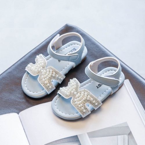 JSKH05-blue Sandal Pesta Anak Import Cantik Terbaru