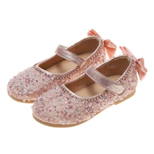 JSKQ23-pink Sepatu Pesta Anak Perempuan Cantik Import