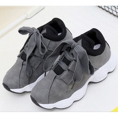 JSS0091-gray Sepatu Sneakers Fashion Wanita Cantik Import
