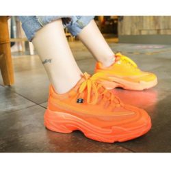 JSS1919-orange Sepatu Sneakers Sport Wanita Cantik Import