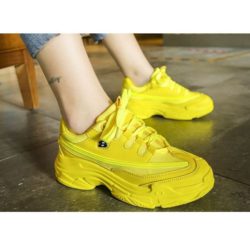 JSS1919-yellow Sepatu Sneakers Sport Wanita Cantik Import (Noda)