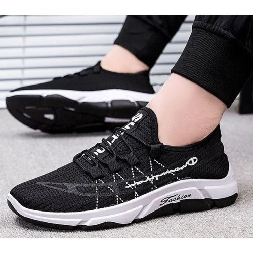 JSS206-black Sepatu Sneakers Fashion Pria Import