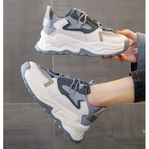 JSS2103-gray Sepatu Sneakers Fashion Wanita Cantik Import