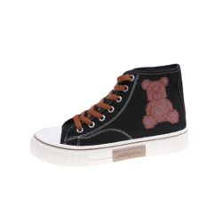 JSS2239-black Sepatu Sneakers Cute Bear Wanita Cantik Import