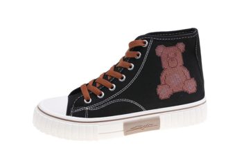 JSS2239-black Sepatu Sneakers Cute Bear Wanita Cantik Import