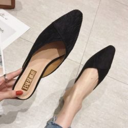 JSS2352-black Sandal Slip On Wanita Cantik Import Elegan