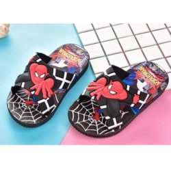 JSS671-black Sandal Flip Flop Anak Motif Spiderman