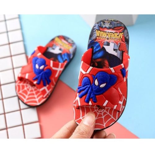 JSS671-red Sandal Flip Flop Anak Motif Spiderman