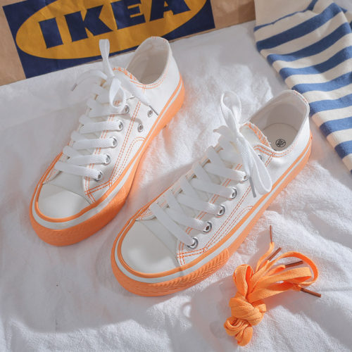 JSS71042-orange Sepatu Sneakers Flat Fashion Import Wanita