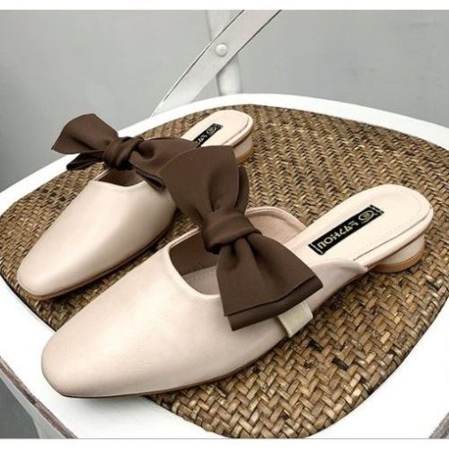 JSS8090-beige Sandal Slip On Wanita Cantik Import