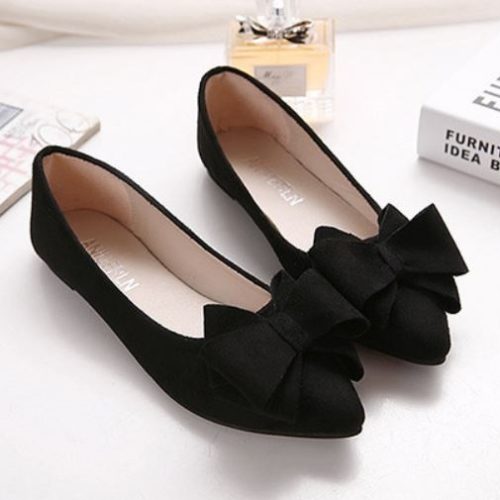JSS8101-black Sepatu Flat Suede Fashion Import Wanita