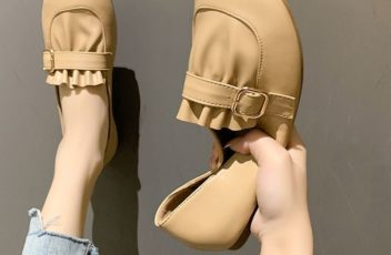 JSS8210-khaki Sepatu Slip On Comfy Wanita Elegan Import