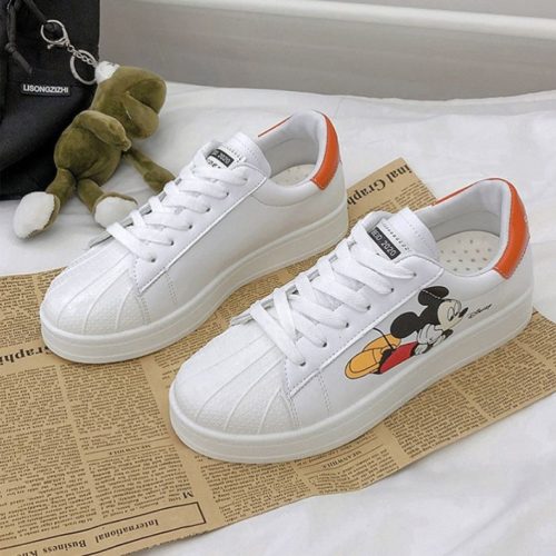 JSSB9-orange Sepatu Sneakers Mickey Wanita Import Cantik