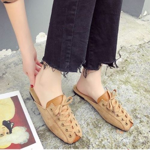 JSSC39-brown Slip On Shoes Wanita Cantik Import Terbaru
