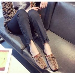 JSSC39-khaki Slip On Shoes Wanita Cantik Import Terbaru