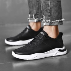 JSSTL16-black Sepatu Sneakers Pria Modis Terbaru