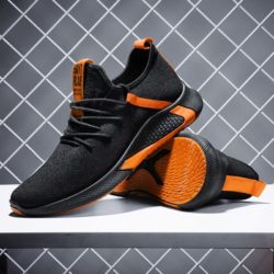 JSSTL2-blackorange Sepatu Sneakers Sport dan Casual Pria Import