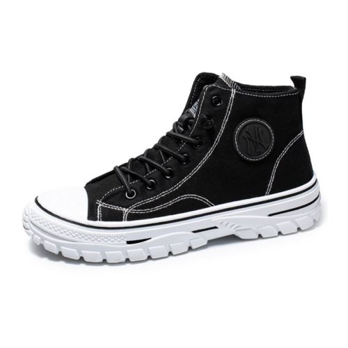 JSSZM-black Sepatu High Top Sneakers Pria Keren