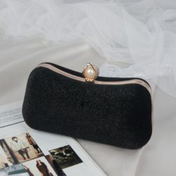 JT00105-black Clutch Bag Pesta Elegan Import Terbaru