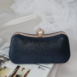 JT00105-darkblue Clutch Bag Pesta Elegan Import Terbaru